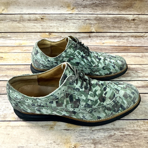 Cole Haan LunarGrand Mens Green Pixel Camouflage Wingtip Oxford Shoes 9.5M main image 7